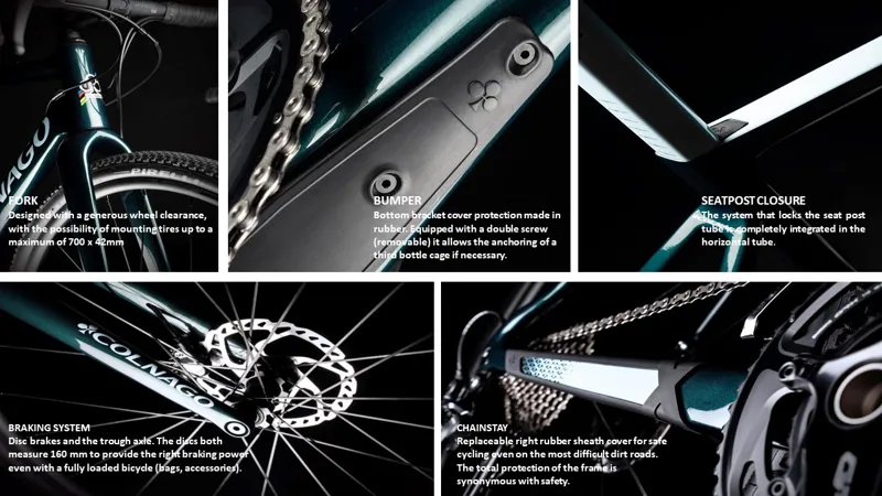 Colnago G3-X Carbon Gravel Complete Bike Shimano GRX 810 2x11 G3BK Raw Black White-5